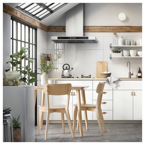 LISABO table, ash veneer, 88x78 cm