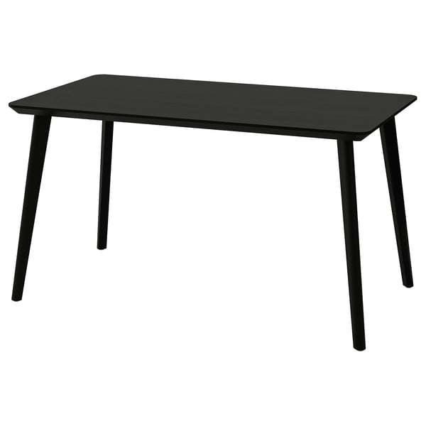 LISABO table, black/ash veneer, 140x78 cm