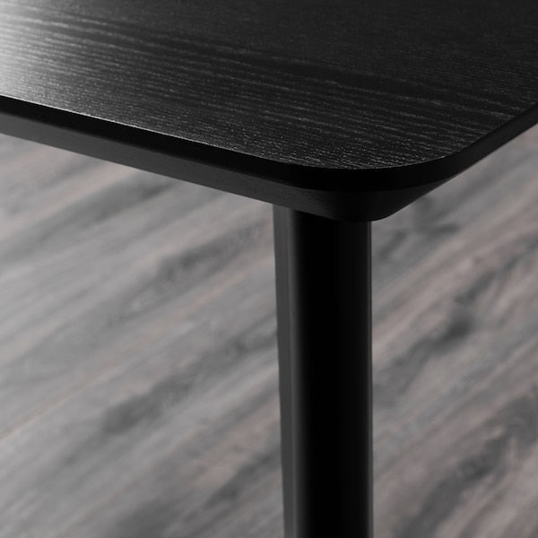 LISABO table, black/ash veneer, 140x78 cm