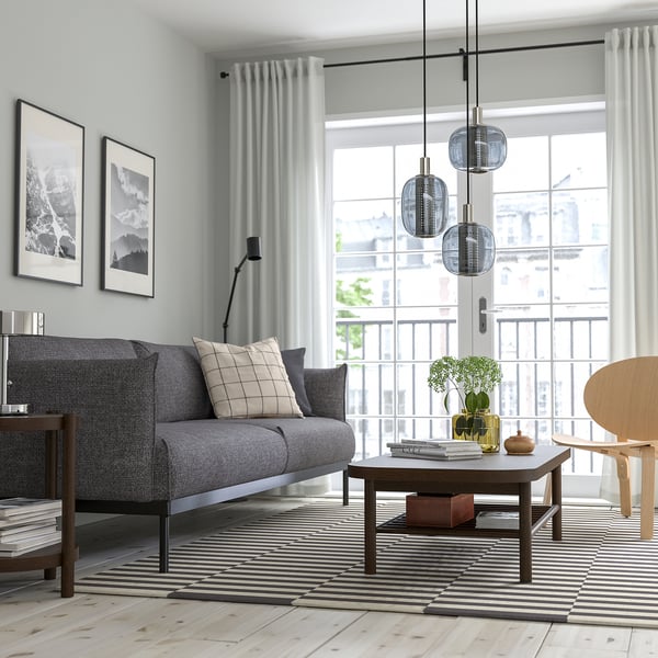 LISTERBY coffee table, dark brown beech veneer, 140x60 cm