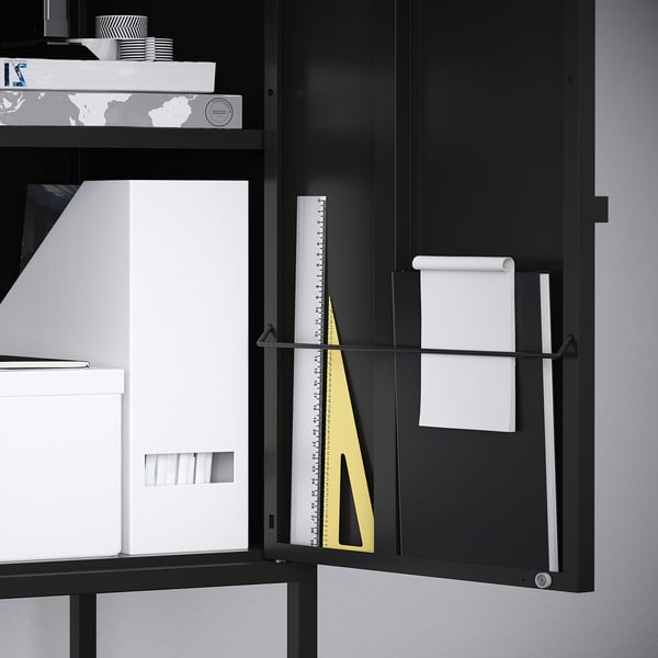 LIXHULT cabinet combination, grey/anthracite, 95x35x92 cm