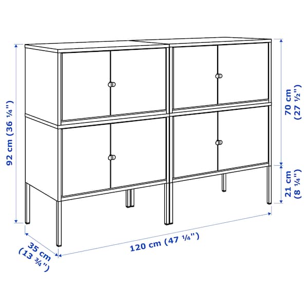 Ikea LIXHULT - Cabinet combination, grey, 120x35x92 cm