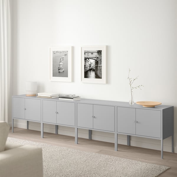 LIXHULT cabinet combination, grey, 120x35x92 cm