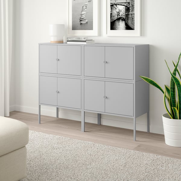 LIXHULT cabinet combination, grey, 120x35x92 cm