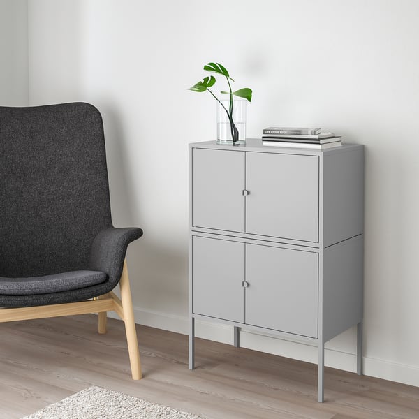 LIXHULT cabinet combination, grey, 120x35x57 cm