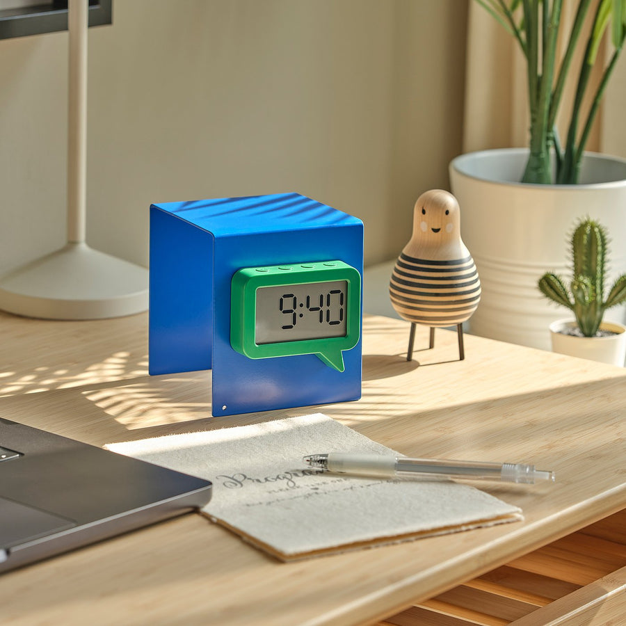 LJUNGPIPARE clock/timer, green, 8x7 cm