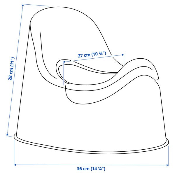 LOCKIG children's potty, white/turquoise, 36x27 cm