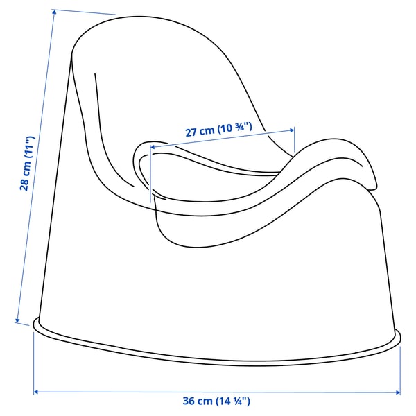LOCKIG children's potty, white/turquoise, 36x27 cm