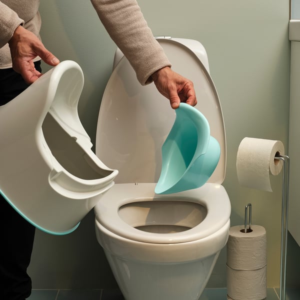 LOCKIG children's potty, white/turquoise, 36x27 cm