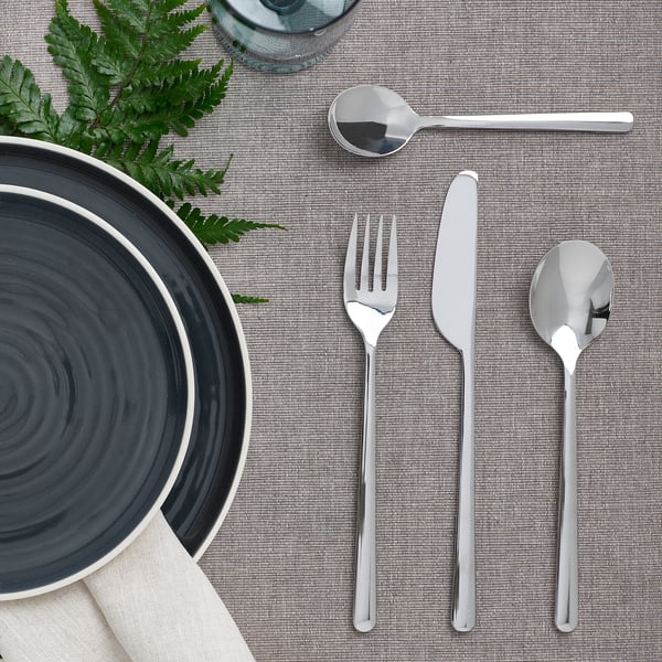 LÖFTESRIK 24-piece cutlery set, stainless steel