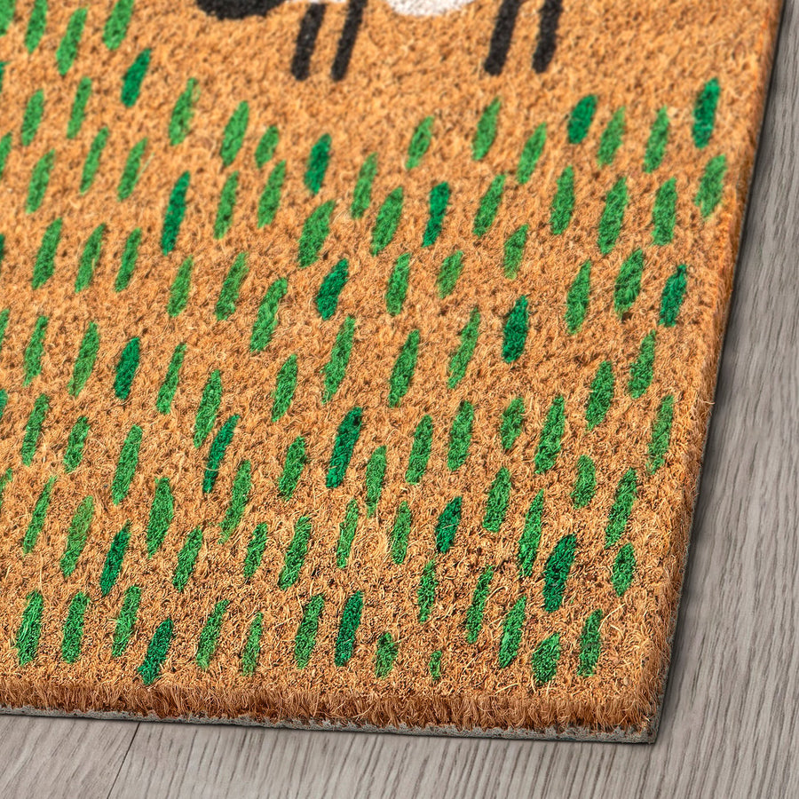 LÖGE door mat, multicolour/animal pattern, 40x60 cm