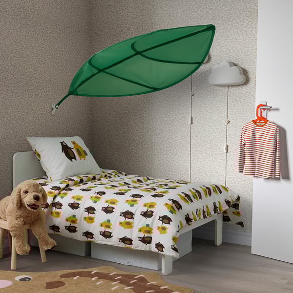 LÖVA bed canopy, leaf/green, 136x90 cm