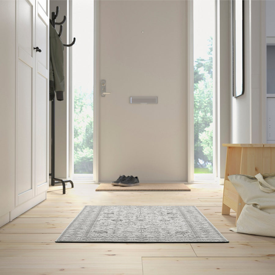 LOKALTÅG rug, low pile, beige/grey, 80x150 cm