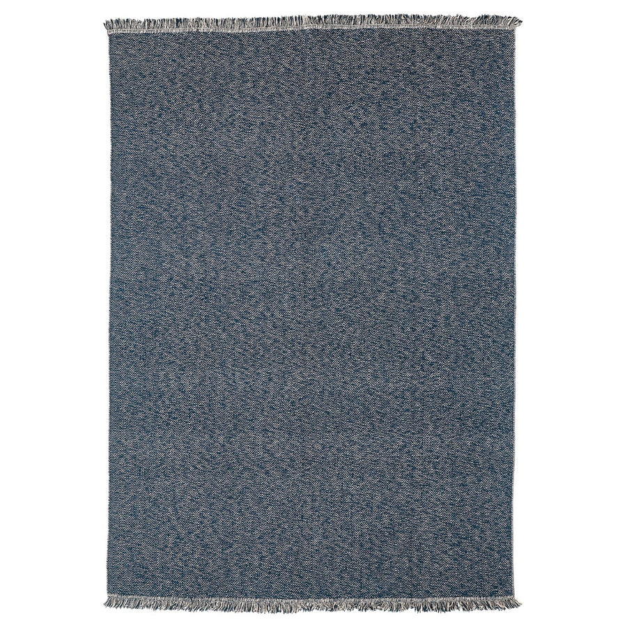 LOKBYTE rug, flatwoven, dark blue/light beige, 170x240 cm