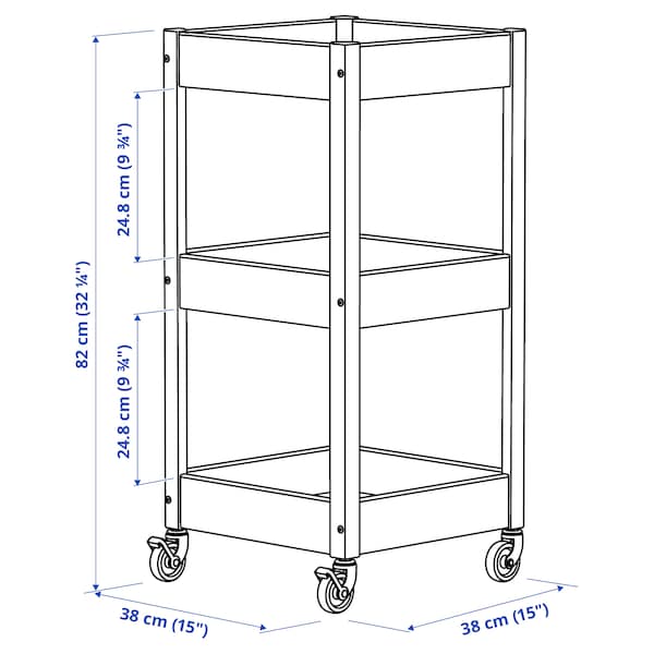 LOSHULT trolley, pine, 38x38x82 cm