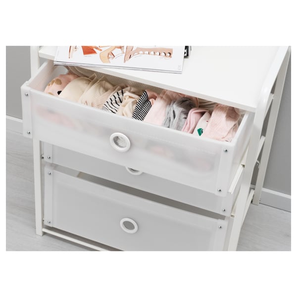 LOTE chest of 3 drawers, white, 55x62 cm