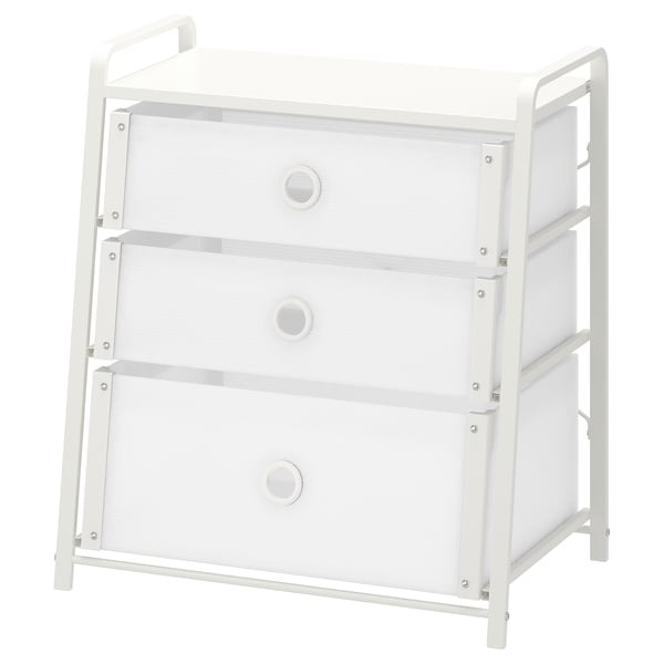 LOTE chest of 3 drawers, white, 55x62 cm