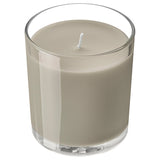LOTSFÅGEL scented candle in glass, Sandalwood & patchouli brown, 40 hr