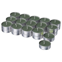 LOTSFÅGEL scented tealight, Fig leaf green, 3.5 hr, 30 pack