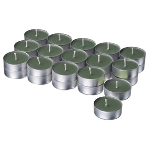 LOTSFÅGEL scented tealight, Fig leaf green, 3.5 hr, 30 pack