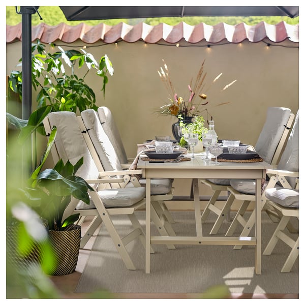 LUFTFARTYG rug flatwoven, in/outdoor, beige/stripe, 200x300 cm