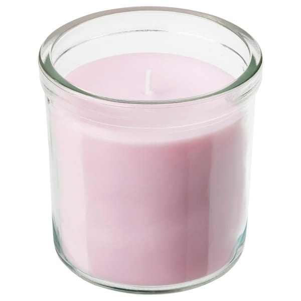Ikea LUGNARE - Scented candle in glass, Jasmine/pink, 40 hr
