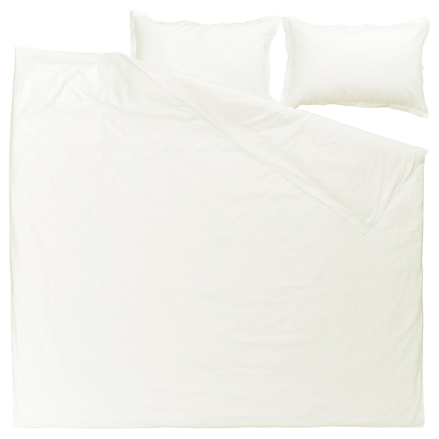 LUKTVICKER duvet cover and 2 pillowcases, white, 240x220/50x80 cm
