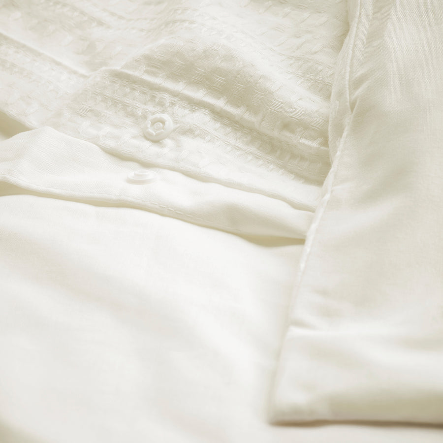 LUKTVICKER duvet cover and 2 pillowcases, white, 240x220/50x80 cm