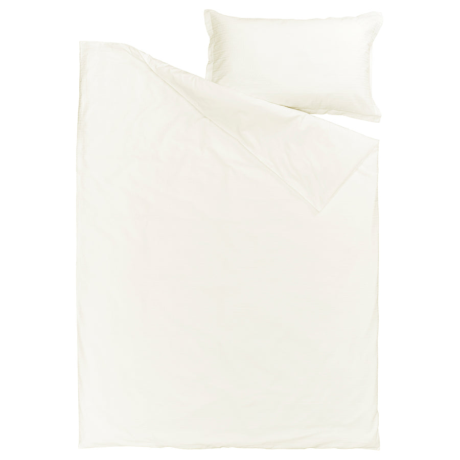 LUKTVICKER duvet cover and pillowcase, white, 150x200/50x80 cm