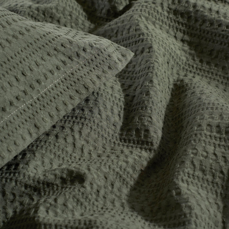 LUKTVICKER comforter set, green, 150x200/50x80 cm