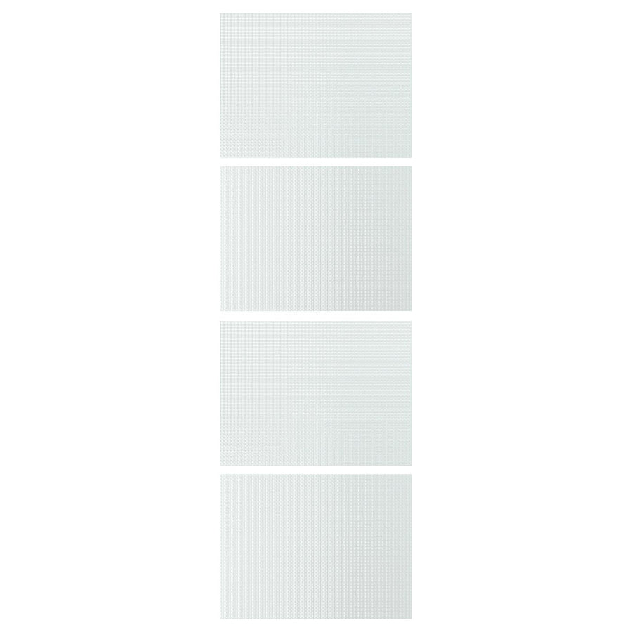 LUNDBRÄSMA 4 panels for sliding door frame, checkered glass, 75x236 cm