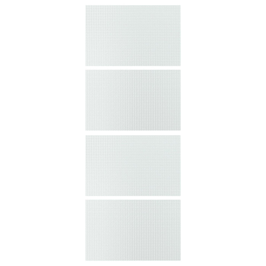 LUNDBRÄSMA 4 panels for sliding door frame, checkered glass, 75x201 cm