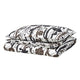 LUNDSKAFTING duvet cover and pillowcase, white/black/brown, 150x200/50x80 cm