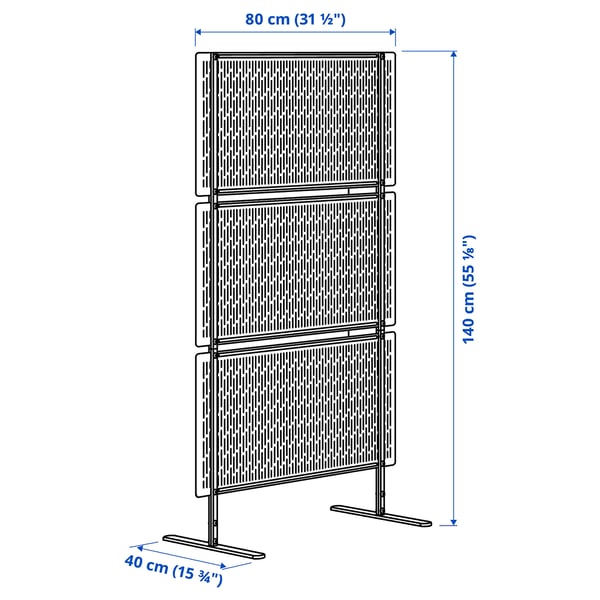 LUNGÖN privacy screen, off-white indoor/outdoor, 140x80x40 cm