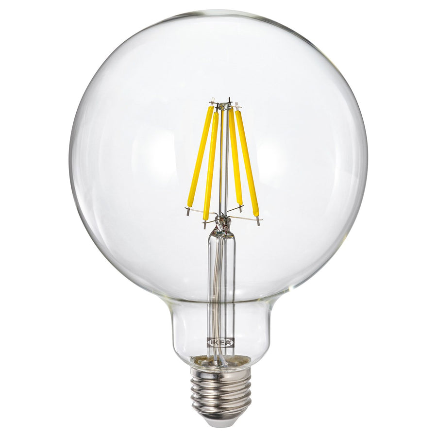 LUNNOM LED bulb E27 806 lumen, dimmable/globe clear glass, 125 mm