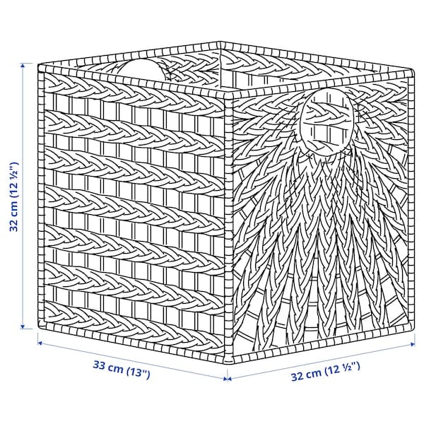 Ikea LUSTIGKURRE - Basket, natural water hyacinth/seagrass, 32x33x32 cm
