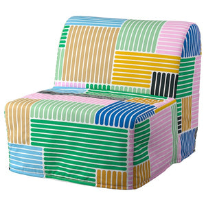 LYCKSELE cover for chair-bed, Grindtorp multicolour/stripe pattern