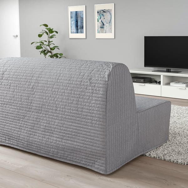 LYCKSELE LÖVÅS 2-seat sofa-bed, Knisa light grey, 188x140 cm