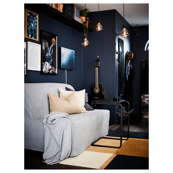 LYCKSELE LÖVÅS 2-seat sofa-bed, Knisa light grey, 188x140 cm