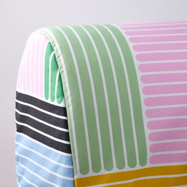 LYCKSELE MURBO 2-seat sofa-bed, Grindtorp multicolour, 142x87x100 cm