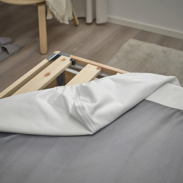 LYNGÖR slatted mattress base, white, 90x200 cm