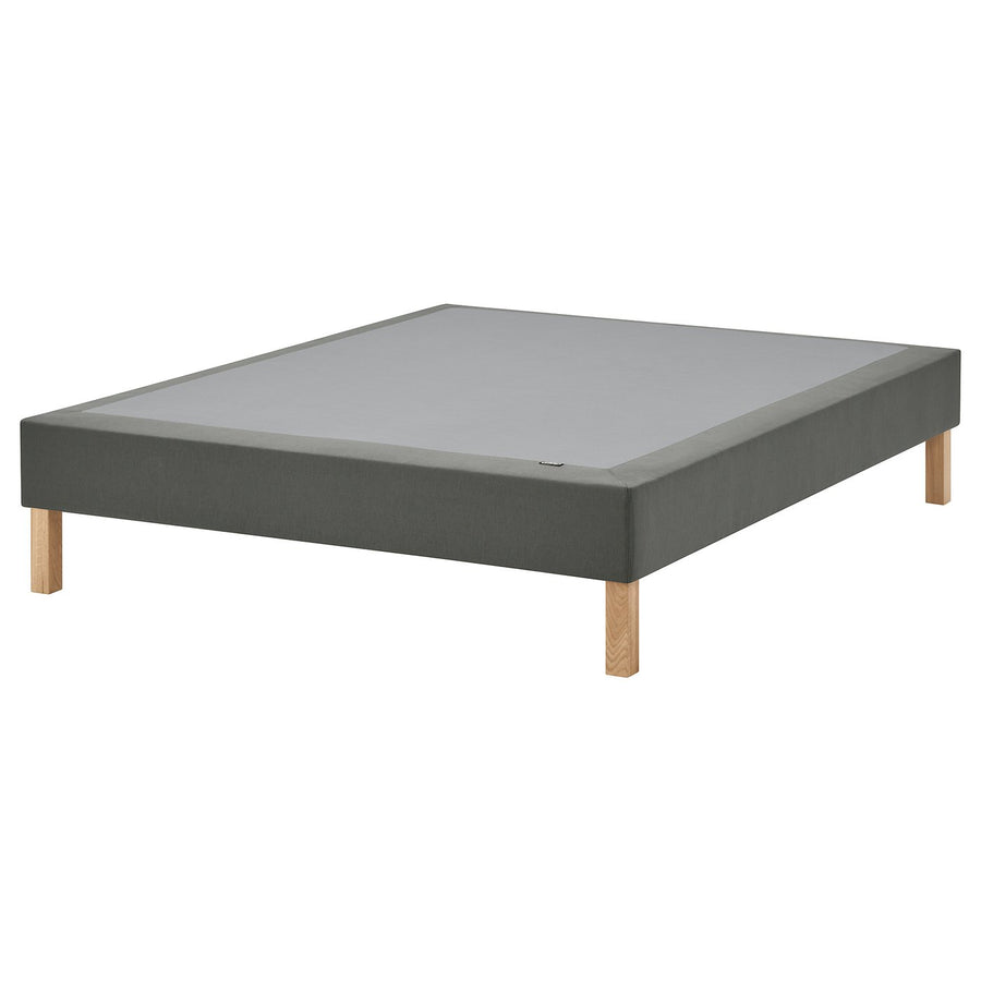 LYNGÖR slatted mattress base, incl leg/dark grey, 140x200 cm
