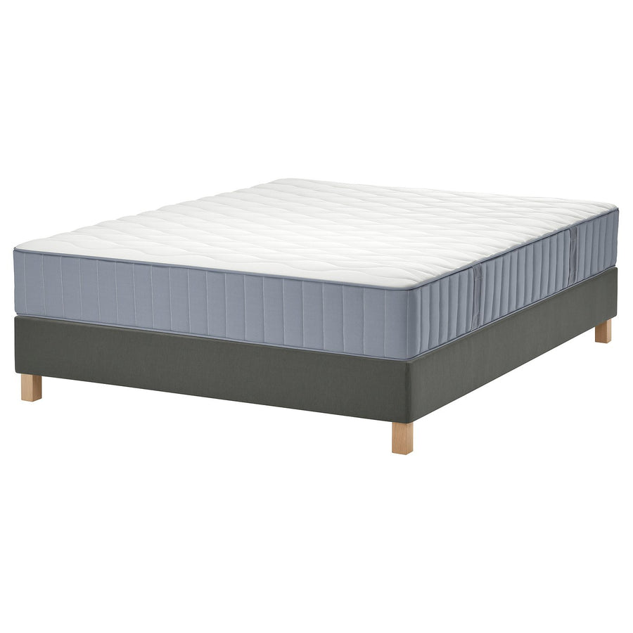 LYNGÖR divan bed, Vågstranda firm/light blue dark grey, 200x160 cm