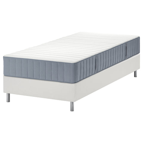 LYNGÖR divan bed, Valevåg firm/light blue white, 90x200 cm