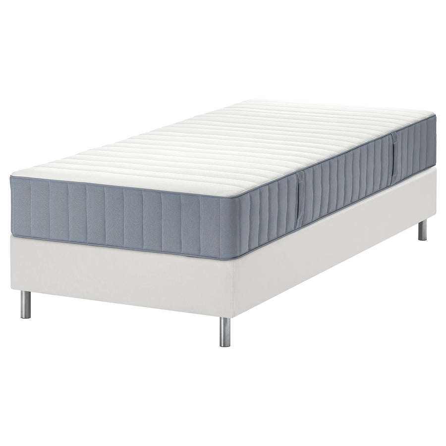LYNGÖR divan bed, Valevåg firm/light blue white, 90x200 cm