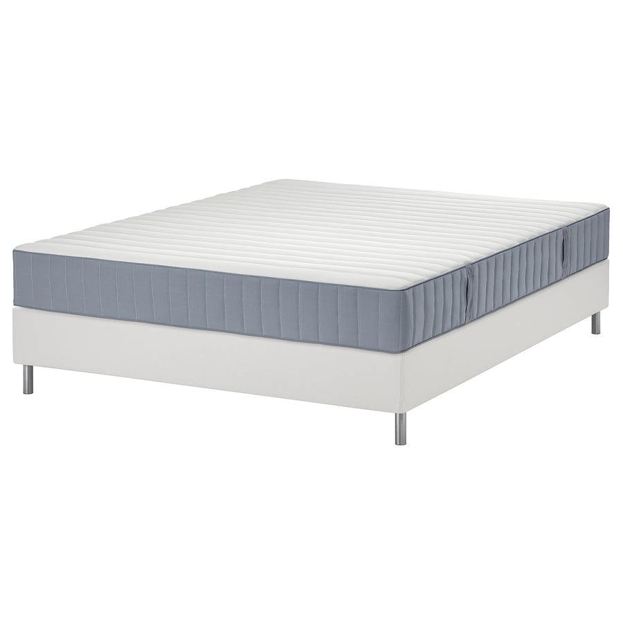 LYNGÖR divan bed, Valevåg firm/light blue white, 160x200 cm