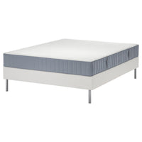 LYNGÖR divan bed, Valevåg firm/extra firm/light blue white, 160x200 cm