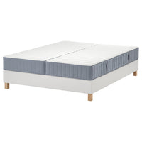 LYNGÖR divan bed, Valevåg firm/extra firm/light blue white, 160x200 cm