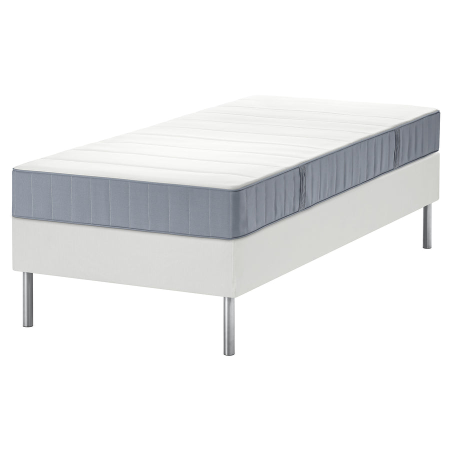 LYNGÖR divan bed, Vesteröy firm/light blue white, 90x200 cm