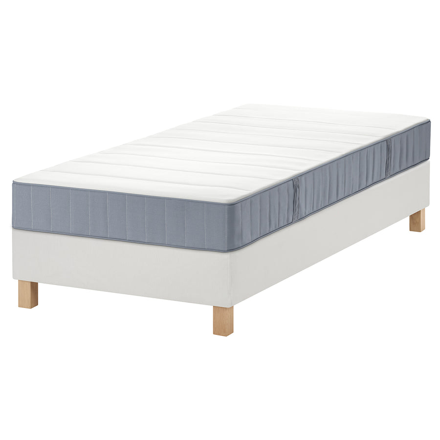 LYNGÖR divan bed, Vesteröy firm/light blue white, 90x200 cm